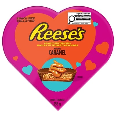 Reese's Caramel Snack Size Heart Box 155 g, $6.45/100g