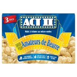 Act II Maïs à éclater au micro-ondes saveur pour amateurs de beurre 234 g, 1,62 $/100g