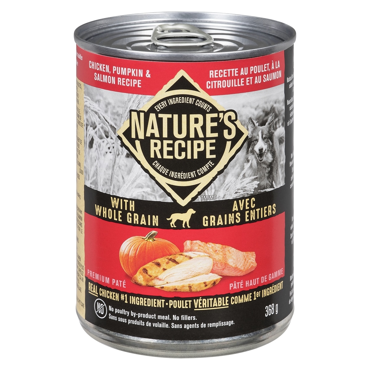 Nature's Recipe Premium Paté Chicken, Pumpkin & Salmon Recipe 368 g, $1.08/100g