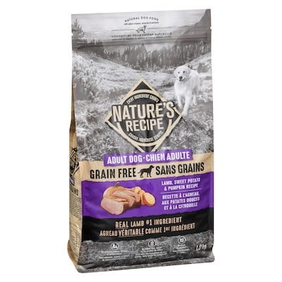 Nourriture pour chiens naturelle chien adulte recette à l'agneau, aux patates douces et à la citrouille