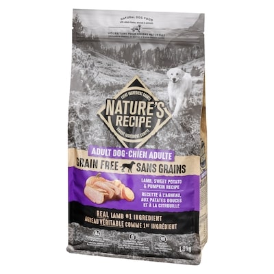 Nourriture pour chiens naturelle chien adulte recette à l'agneau, aux patates douces et à la citrouille