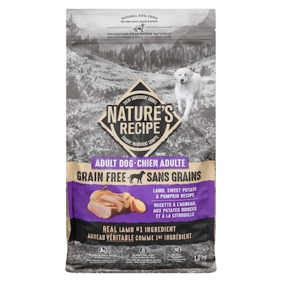 Nourriture pour chiens naturelle chien adulte recette à l'agneau, aux patates douces et à la citrouille