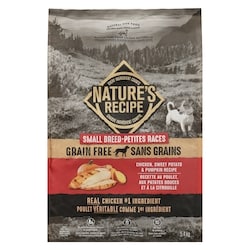 Nature’s Recipe Nourriture pour chiens adultes petites races recette au poulet, aux patates douces et à la citrouille 5.4 kg, 0,80 $/100g