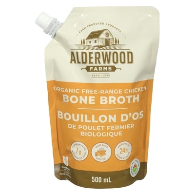 Alderwood Farms Organic Free-Range Chicken Bone Broth 500 ml, $3.40/100ml