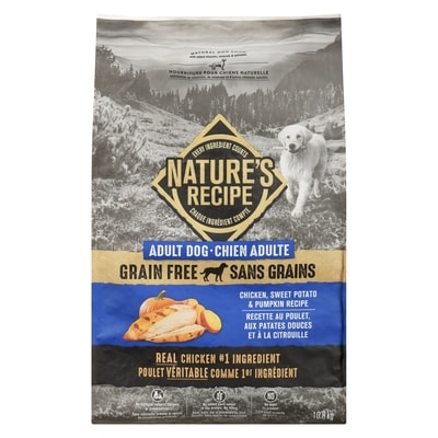 Nature's Recipe Natural Dog Food Adult Dog Chicken, Sweet Potato & Pumpkin Recipe 10.8 kg, $0.71/100g
