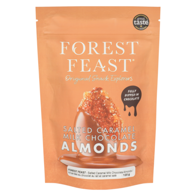 Forest Feast Milk Chocolate Almonds, Salted Caramel  120 g, $6.08/100g