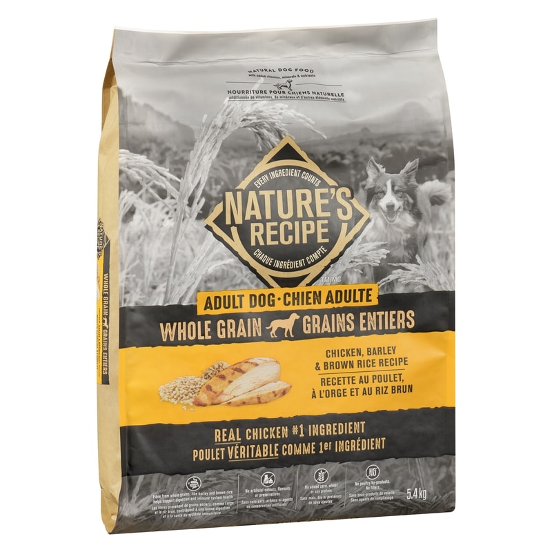 Natural Dog Food Adult Dog Chicken, Barley & Brown Rice Recipe