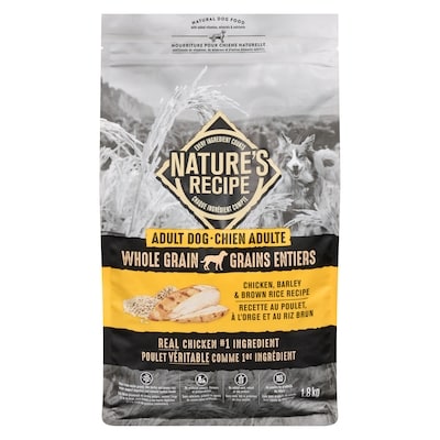 Nature's Recipe Natural Dog Food Adult Dog Chicken, Barley & Brown Rice Recipe 1.8 kg, $0.78/100g