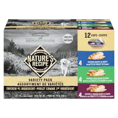 Nature’s Recipe Nourriture humide pour chiens naturelle assortiment de variétés 936 g, 2,35 $/100g