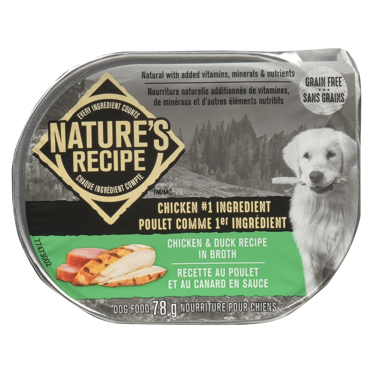 Nature's Recipe Dog Food Chicken & Duck Recipe In Broth 78 g, $3.19/100g
