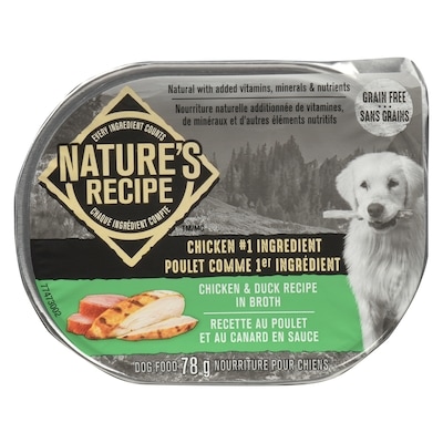 Nature’s Recipe Nourriture pour chiens recette au poulet et au canard en sauce 78 g, 3,19 $/100g