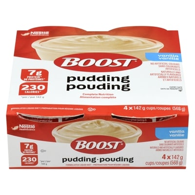 Nestle Health Science BOOST Vanilla Pudding 4x142.0 g, $2.64/100g