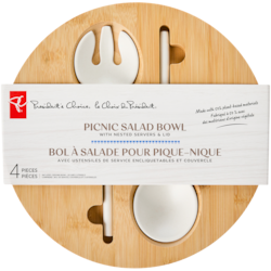 President's Choice Picnic Salad Bowl 4 Piece Set - Teal Checkered 1 ea, $23.00/1ea