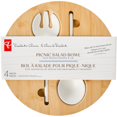 le Choix du Président Ensemble 4 pièces avec bol à salade pour pique-nique – carreaux bleu sarcelle 1 ea, 23,00 $/1ch