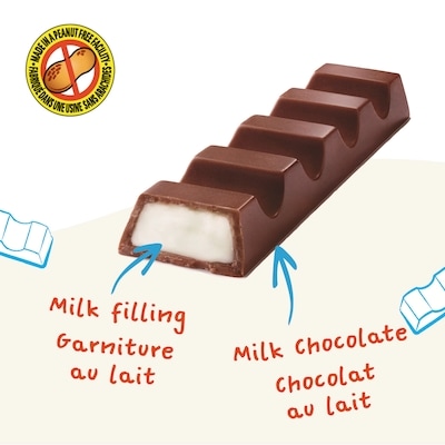 CHOCOLATE/CHOCOLAT, barre de chocolat au lait avec une garniture au lait, 2 barres emballées individuellement par paquet