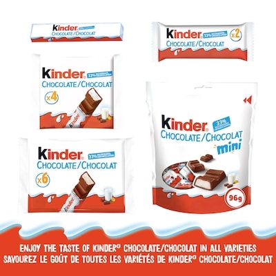 CHOCOLATE/CHOCOLAT, barre de chocolat au lait avec une garniture au lait, 2 barres emballées individuellement par paquet