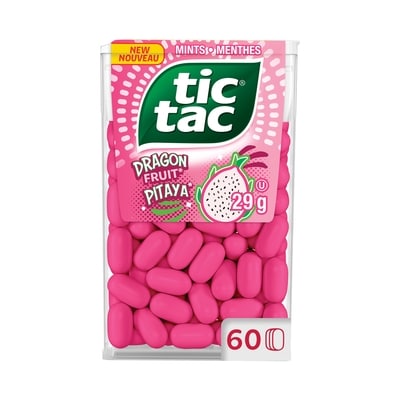 Tic Tac Menthes, Pitaya, Bonbons à la menthe, 60 pilules 29 g, 7,55 $/100g