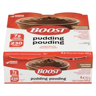 Nestle Health Science Boost Pudding, Chocolate 4x142.0 g, $2.73/100g