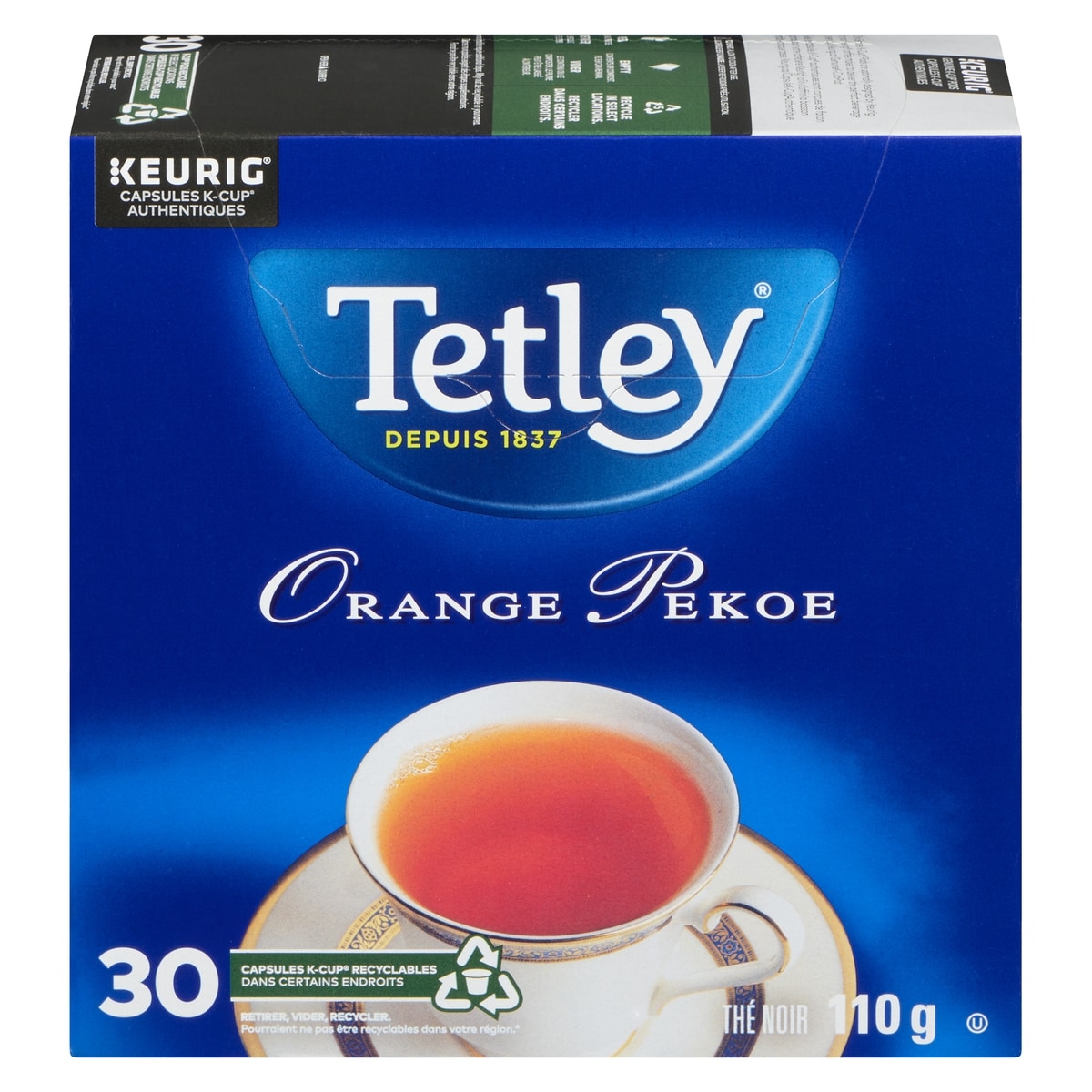 Tetley Thé noir orange pekoe K-Cup 30 pièces 30 ea, 0,77 $/1ch