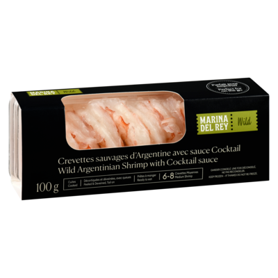 Crevettes sauvages d'argentine avec sauce cocktail