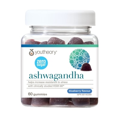 Youtheory Ashwagandha Gummy, Zero Sugar 60 ea, $0.47/1ea