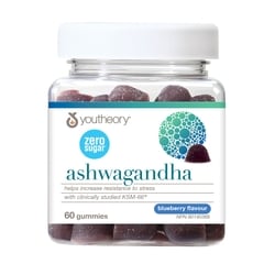 Youtheory Ashwagandha Gummy, Zero Sugar 60 ea, $0.46/1ea