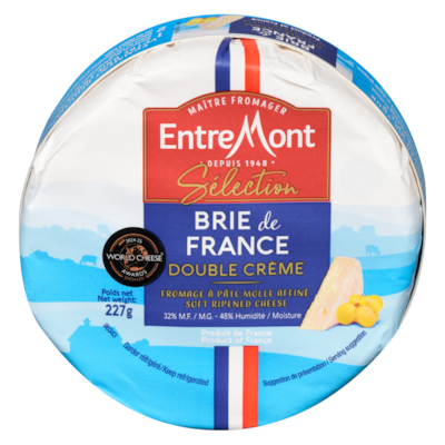 null Soft Ripened Cheese Brie De France Double Cream 32% M.F. 227 g, $3.74/100g