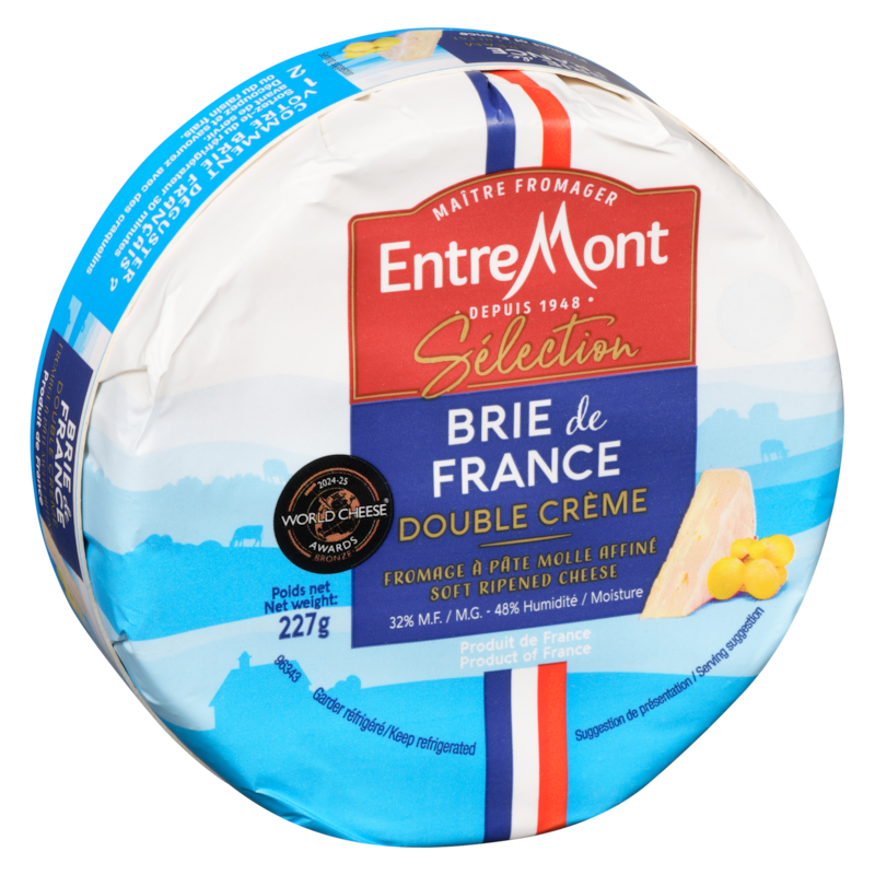 Soft Ripened Cheese Brie De France Double Cream 32% M.F.