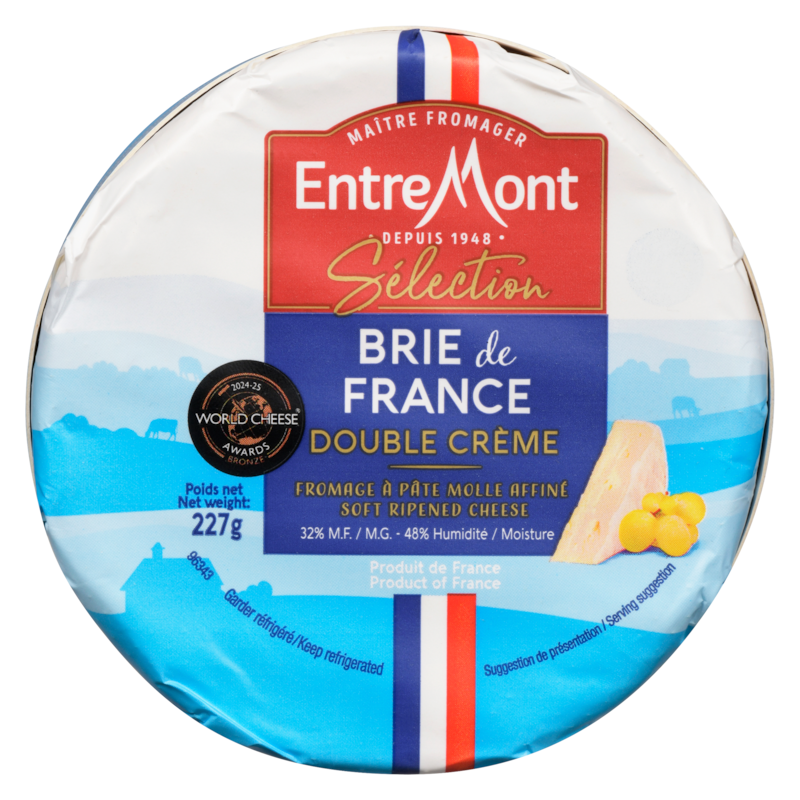 Soft Ripened Cheese Brie De France Double Cream 32% M.F.