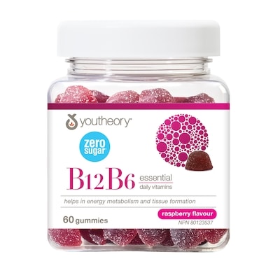 Youtheory B12b6 Essential Daily Vitamins Raspberry Flavour 60 ea, $0.47/1ea