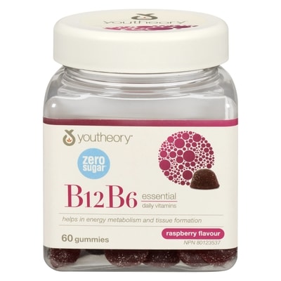Youtheory B12b6 Essential Daily Vitamins Raspberry Flavour 60 ea, $0.60/1ea