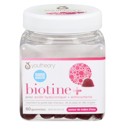 Youtheory Biotine + beauté complète saveur de melon d'eau 60 ea, 0,60 $/1ch