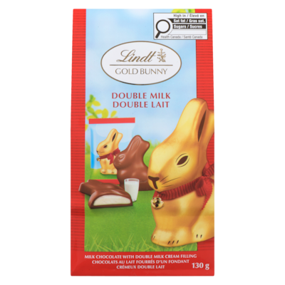 Lindt Chocolats au lait fourrés d'un fondant crémeux double lait 130 g, 7,69 $/100g