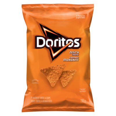 Doritos Chips tortilla aromatisées Fromage mordant 235 g, 1,65 $/100g