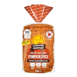 Country Harvest Pumpkin Spice Sliced Loaf, Made with Real Pumpkin Seeds 600 g, $0.75/100g