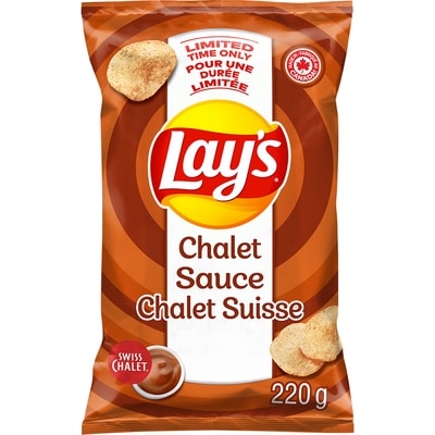 Lay’s Croustilles assaisonnées Sauce Chalet Suisse 220 g, 1,77 $/100g