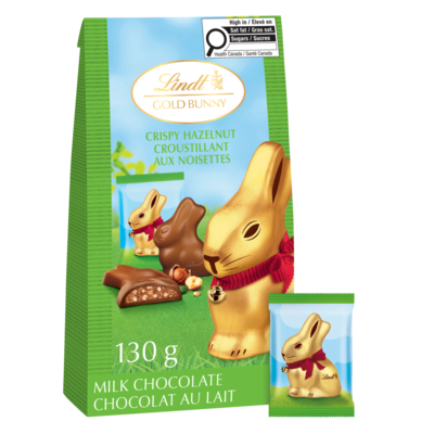 Lindt Sachet de minis lapins au chocolat au lait GOLD BUNNY Noisettes 130 g, 7,69 $/100g