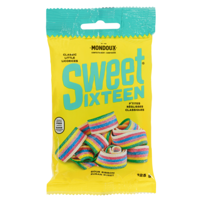 Mondoux Classic Little Licorices Sour Ribbon 125 g, $2.79/100g