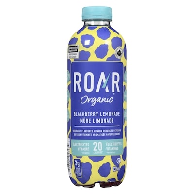 Roar Organic Boisson vitaminée aromatisée naturellement mûre limonade 532 ml, 0,56 $/100ml