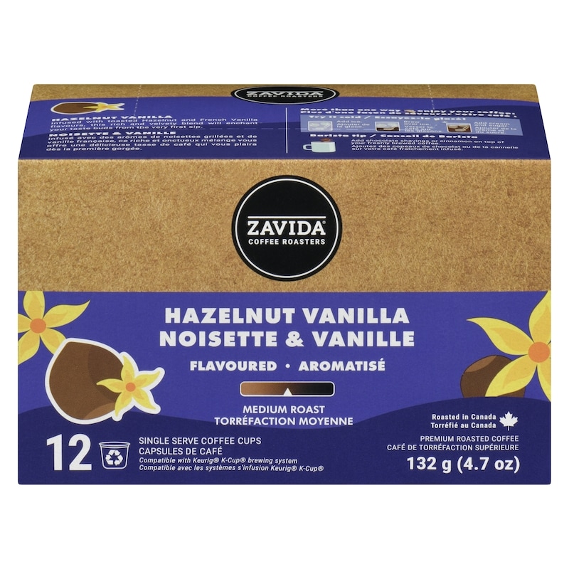 Zavida Premium Roasted Coffee Hazelnut Vanilla Medium Roast - 132