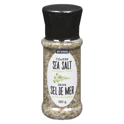 Krinos Coarse Sea Salt with Organic Thyme 180 g, $3.77/100g