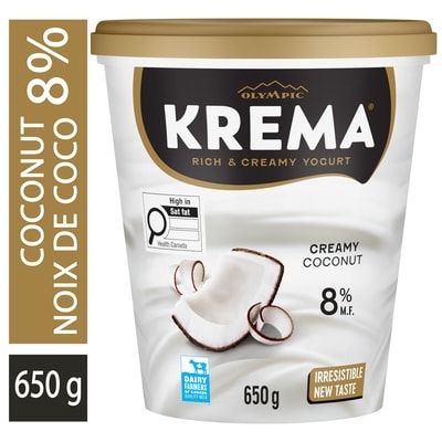 Olympic Rich & Creamy Yogourt Creamy Coconut 8% M.F. 650 g, $1.15/100g