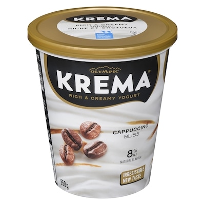 Olympic Rich & Creamy Yogourt Cappuccino Bliss 8% M.F. 650 g, $1.00/100g