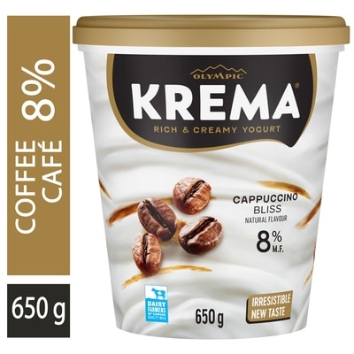 Olympic Yogourt riche et onctueux somptueux cappuccino 8% m.g. 650 g, 1,15 $/100g