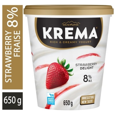 Olympic Rich & Creamy Yogurt Strawberry Delight 8% M.F. 650 g, $1.15/100g