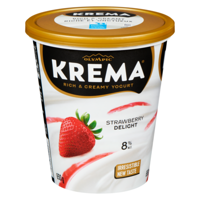 Olympic Rich & Creamy Yogurt Strawberry Delight 8% M.F. 650 g, $0.77/100g