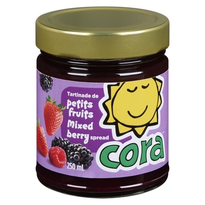 Cora Tartinade de petits fruits 250 ml, 2,00 $/100ml