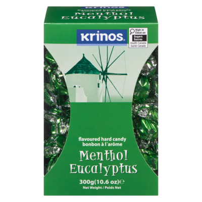 Krinos Flavoured Hard Candy Menthol Eucalyptus 300 g, $1.33/100g