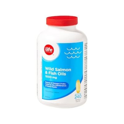 Life Huiles de saumon sauvage et de poisson à 1000 mg, 240 gélules 240 ea, 0,06 $/1ch