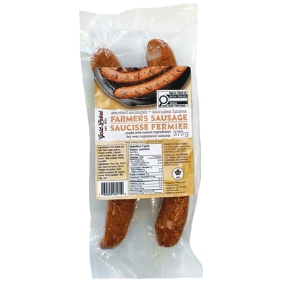 Gold Label Saucisse fermier saucisses fumées  375 g, 1,07 $/100g